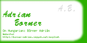 adrian borner business card